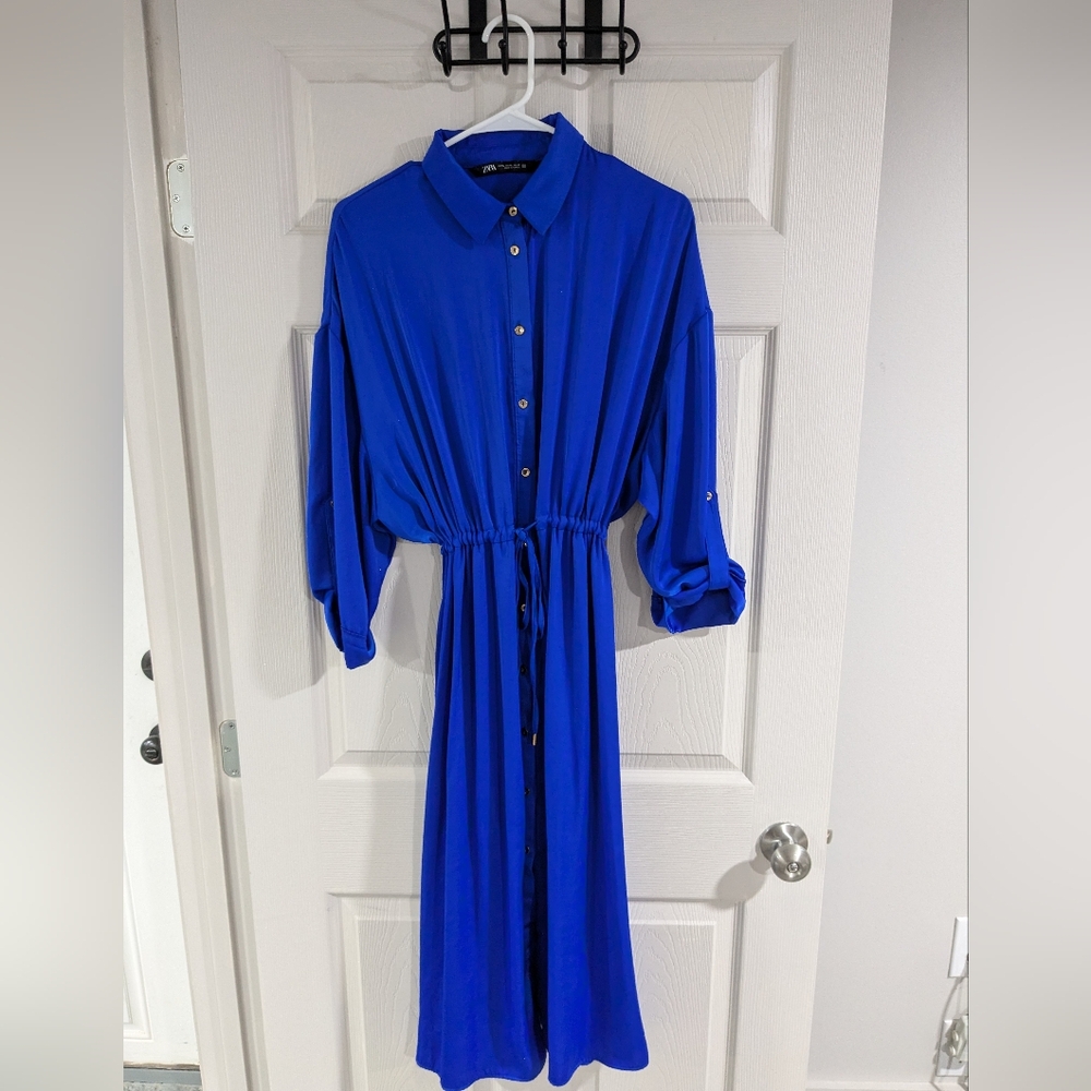 Royal Blue Zara Midi Dress, XL